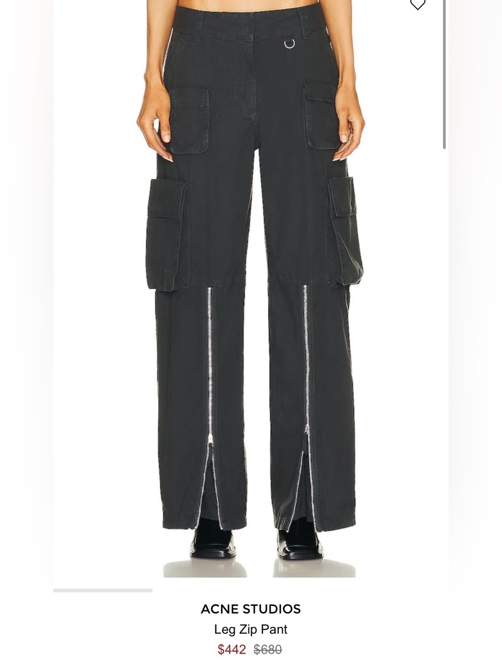 Acne Studios Cargo Leg Zip Pants